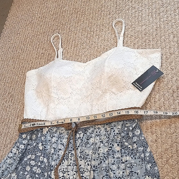 Lace High Low Asymmetrical Sweetheart neckline thin trap dress Plus Size Floral - Picture 11 of 17